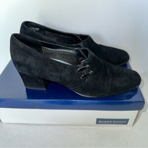 Karen Scott Black Heels Suede leather Classic Design 8M